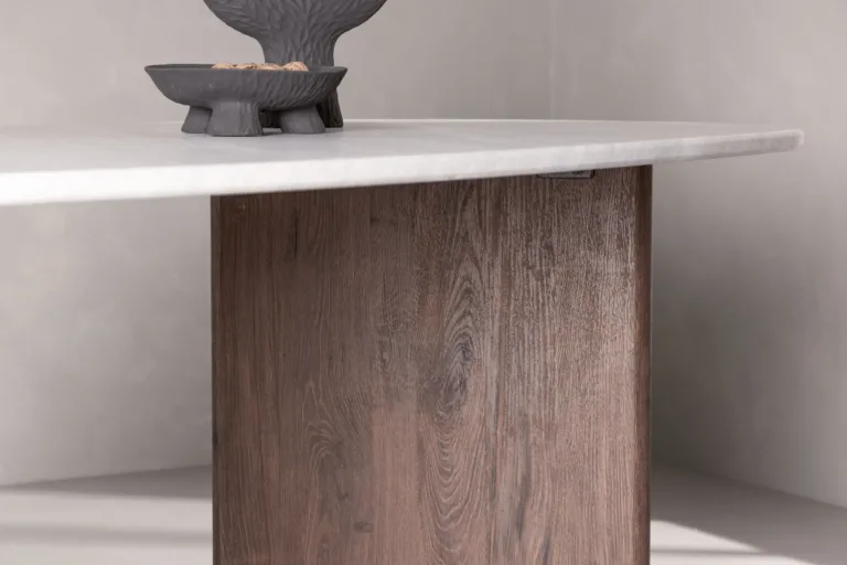 Helehall ovaalne söögilaud Grönvik – MDF, mokka toonis jalad, 180×90 cm - 18914-490