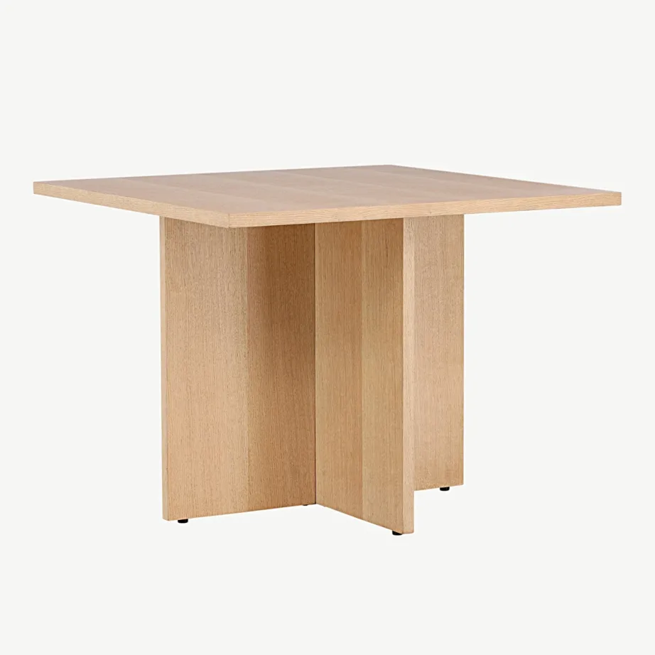 Nelikantne söögilaud Leo tammetoonis MDF-ist, 100 × 100 cm, 18916-458 – 3