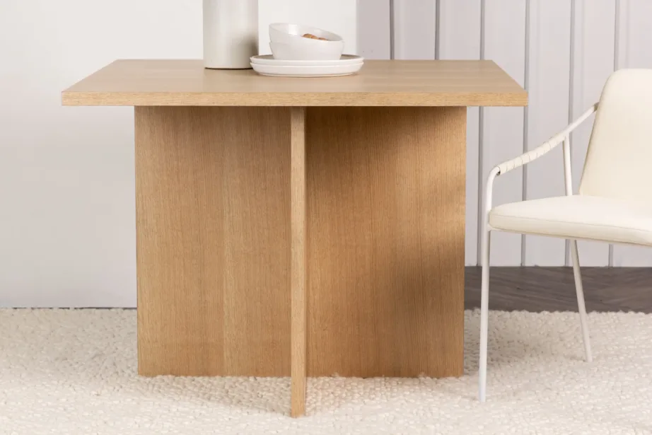 Nelikantne söögilaud Leo tammetoonis MDF-ist, 100 × 100 cm, 18916-458 – 9