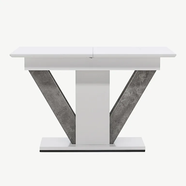 Laiendatav söögilaud Disa (valge/hall MDF, 120–160 × 80 cm) - 18918-855