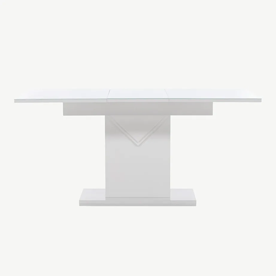 Pluto valge klaasist pinnaga pikendatav söögilaud (MDF, 120/160×90 cm), 18920-400 – 5
