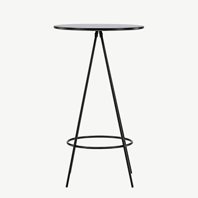 Must ümmargune baarilaud Bistro sarjast (MDF, teras, ø60 cm) - 19097-458