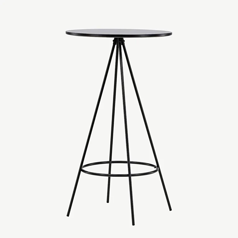Must ümmargune baarilaud Bistro sarjast (MDF, teras, ø60 cm) - 19097-458