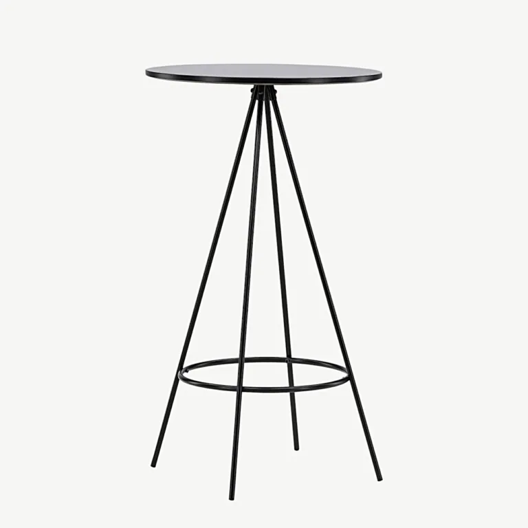 Must ümmargune baarilaud Bistro sarjast (MDF, teras, ø60 cm) - 19097-458