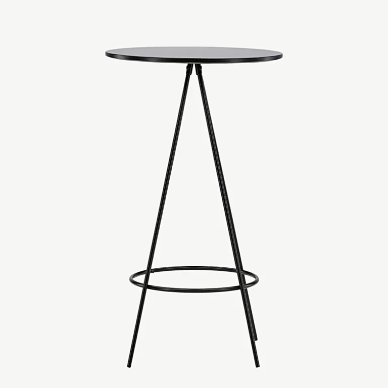 Must ümmargune baarilaud Bistro sarjast (MDF, teras, ø60 cm) - 19097-458