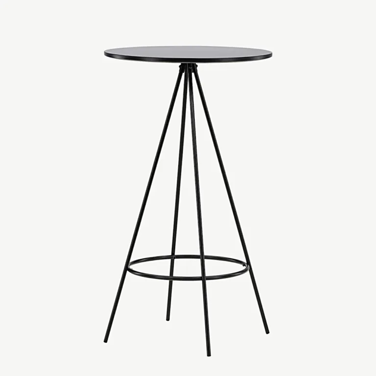 Must ümmargune baarilaud Bistro sarjast (MDF, teras, ø60 cm) - 19097-458