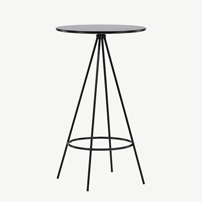 Must ümmargune baarilaud Bistro sarjast (MDF, teras, ø60 cm) - 19097-458