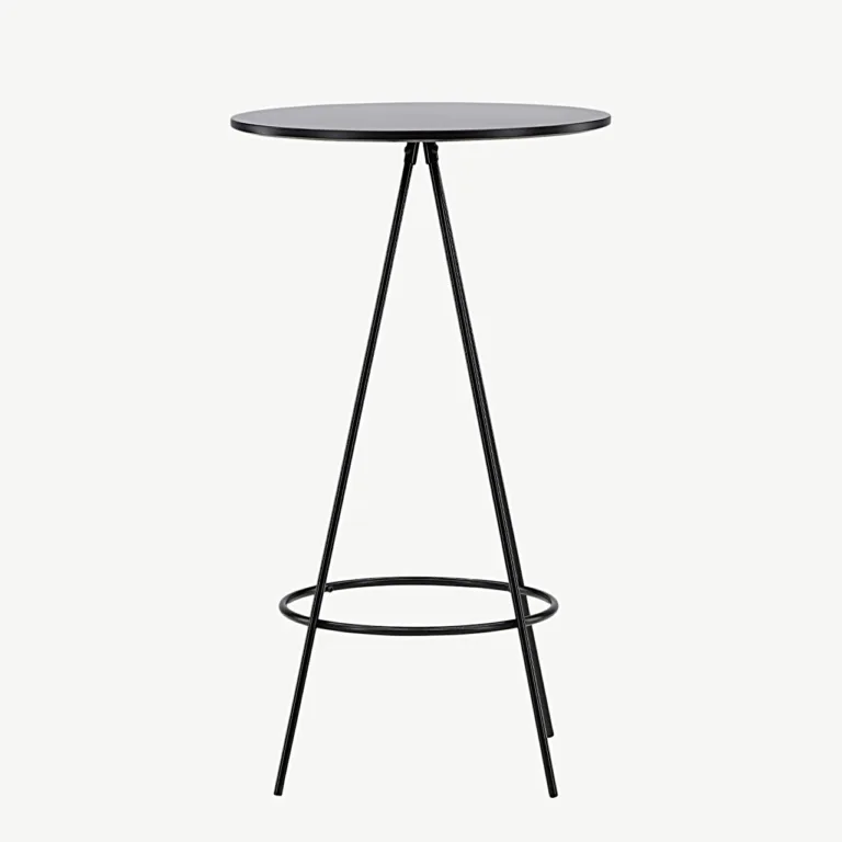 Must ümmargune baarilaud Bistro sarjast (MDF, teras, ø60 cm) - 19097-458