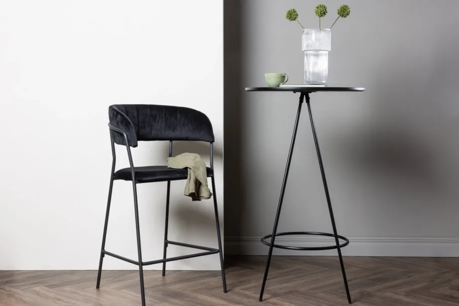 Must ümmargune baarilaud Bistro sarjast (MDF, teras, ø60 cm), 19097-458 – 8