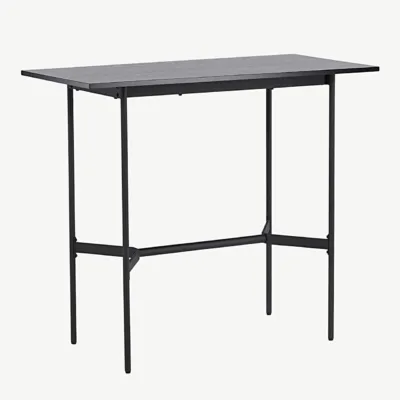 Must MDF-ist baarilaud Rax, terasest jalgadega (120 × 60 cm) - 19099-458