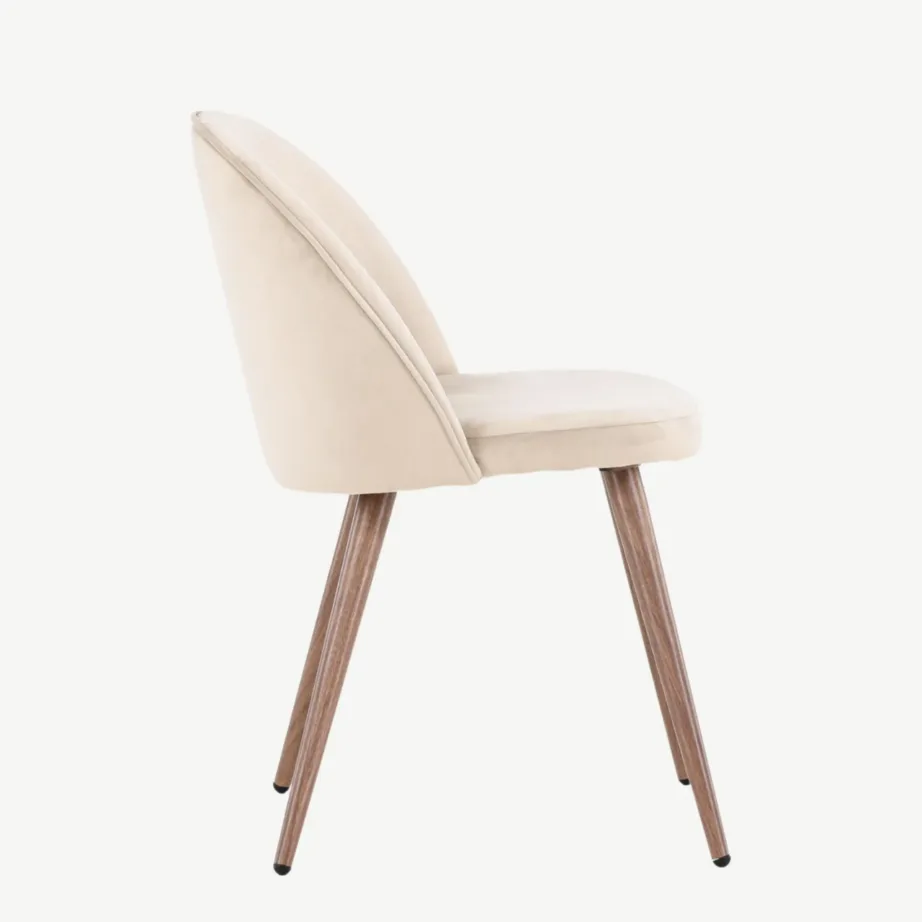 Beež sametist söögitool terasjalgadega Venture Home’ilt, 19224-102 – 2