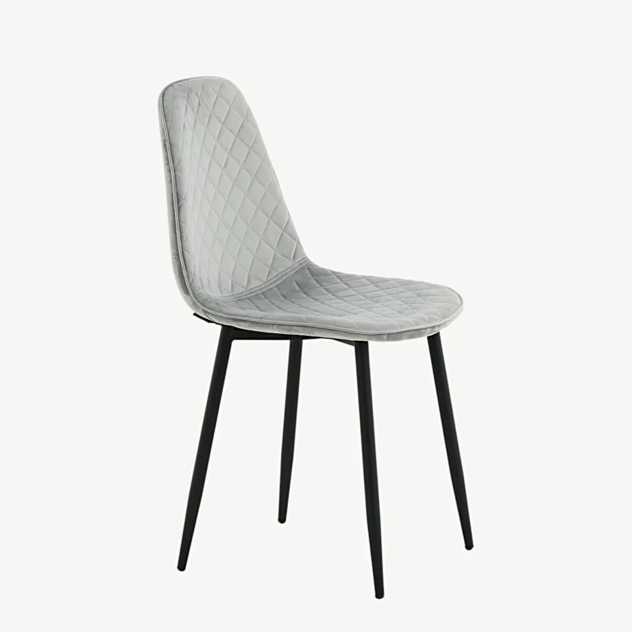 Hallist sametist söögitool mustade terasjalgadega Polar, 19246-855 – 3