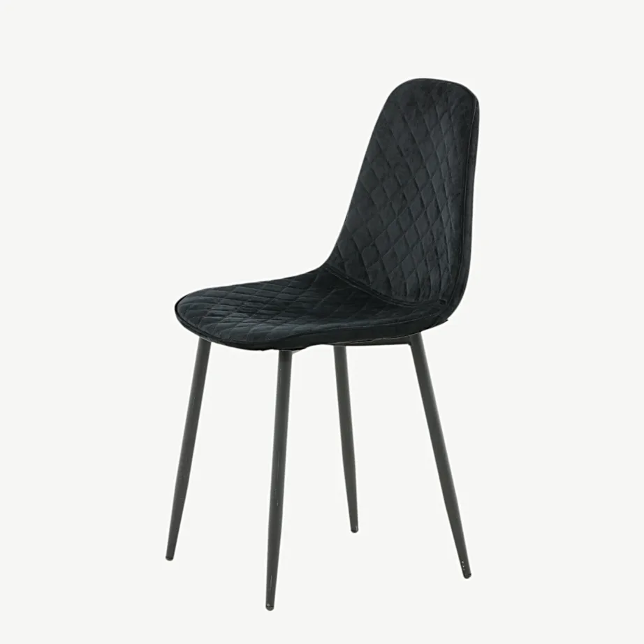 Polar mustast sametist söögitool mustade terasjalgade ja teemantõmblustega, 19246-888 – 6