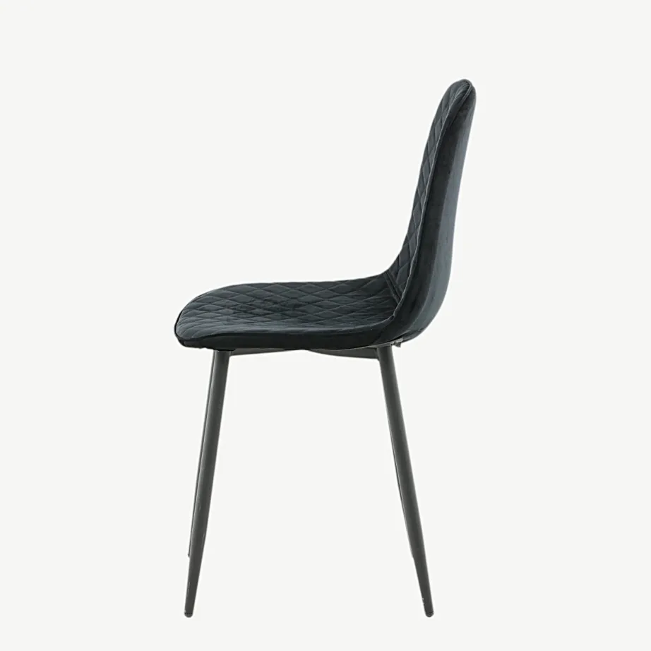 Polar mustast sametist söögitool mustade terasjalgade ja teemantõmblustega, 19246-888 – 7