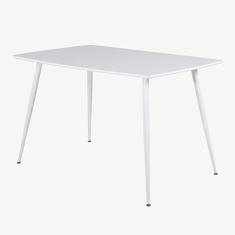 Valge MDF-ist söögilaud Polar (120 × 80 cm, metallist jalad) - 19880-300