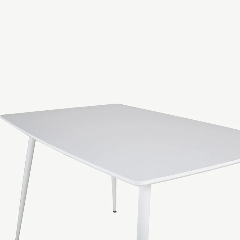 Valge MDF-ist söögilaud Polar (120 × 80 cm, metallist jalad) - 19880-300