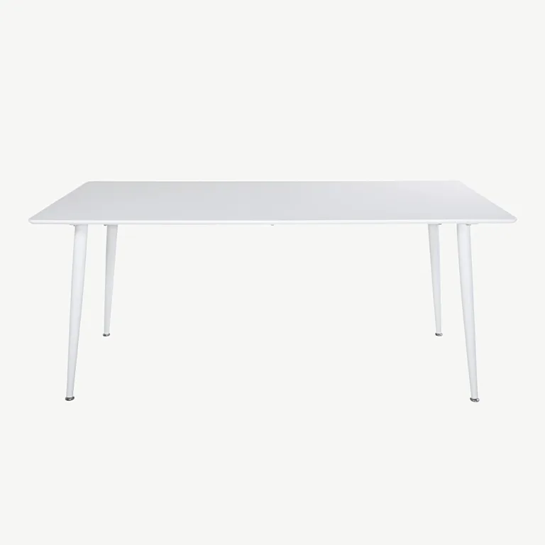 Skandinaavia stiilis valge söögilaud Polar (180x90 cm, metalljalgadega) - 19888-300