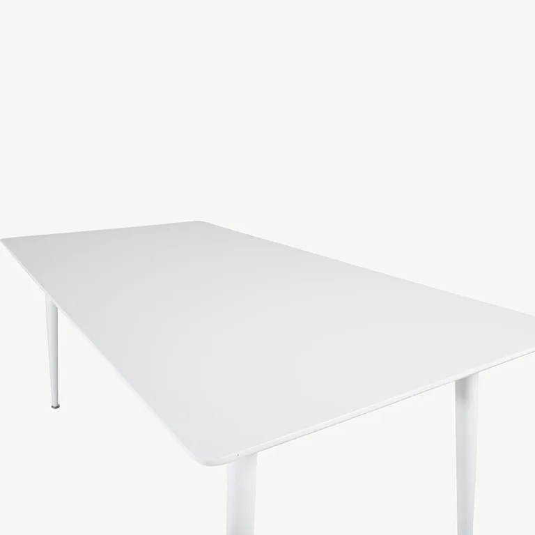 Skandinaavia stiilis valge söögilaud Polar (180x90 cm, metalljalgadega) - 19888-300