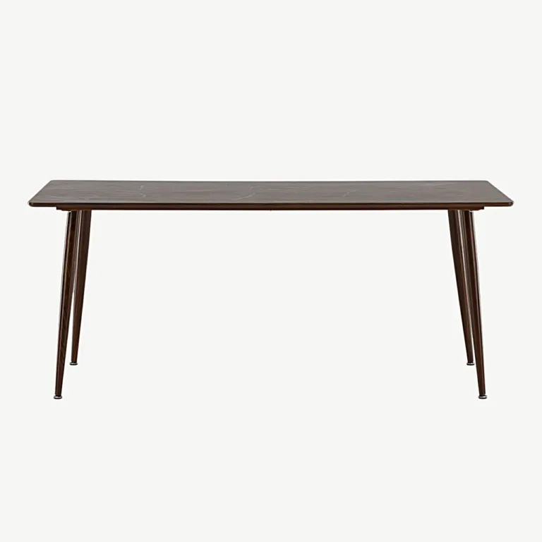 Pähklitooni söögilaud Polar (MDF, metallist jalad, 180×90 cm) - 19888-444