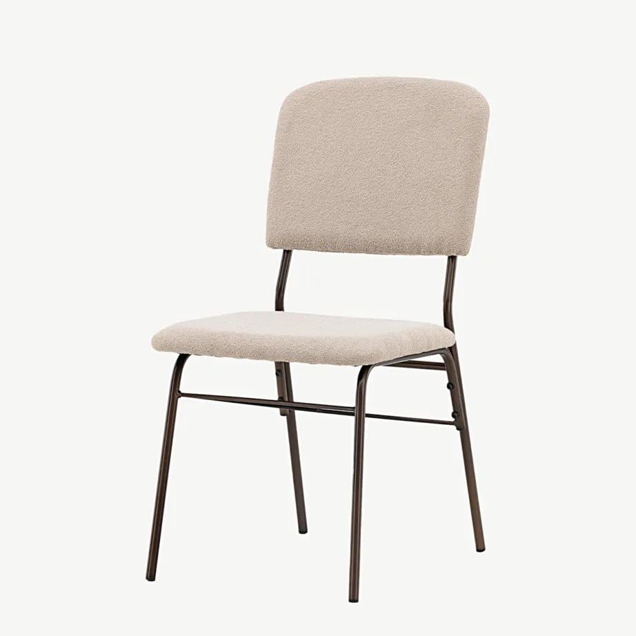 Beežist polüester-sametist söögitool pruunide terasjalgadega SEDA, 19901-458 – 5