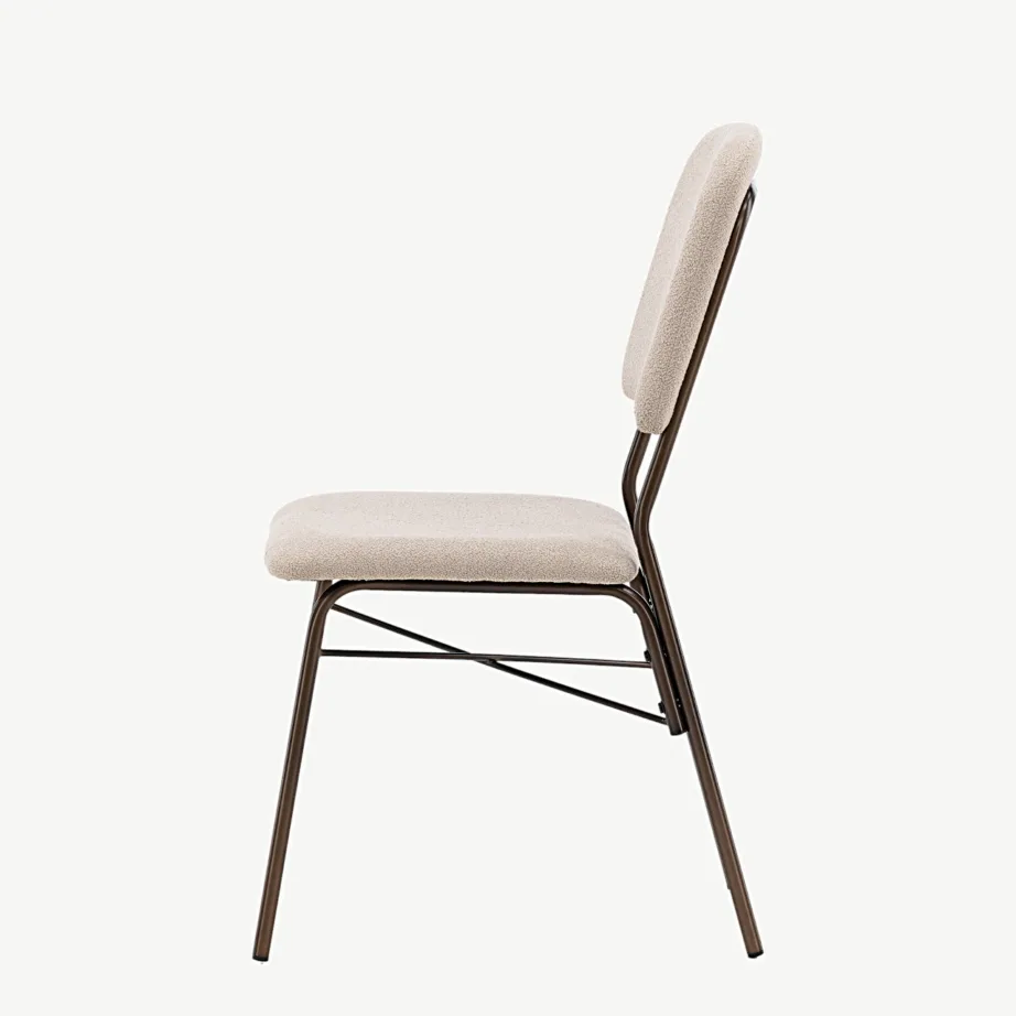 Beežist polüester-sametist söögitool pruunide terasjalgadega SEDA, 19901-458 – 7