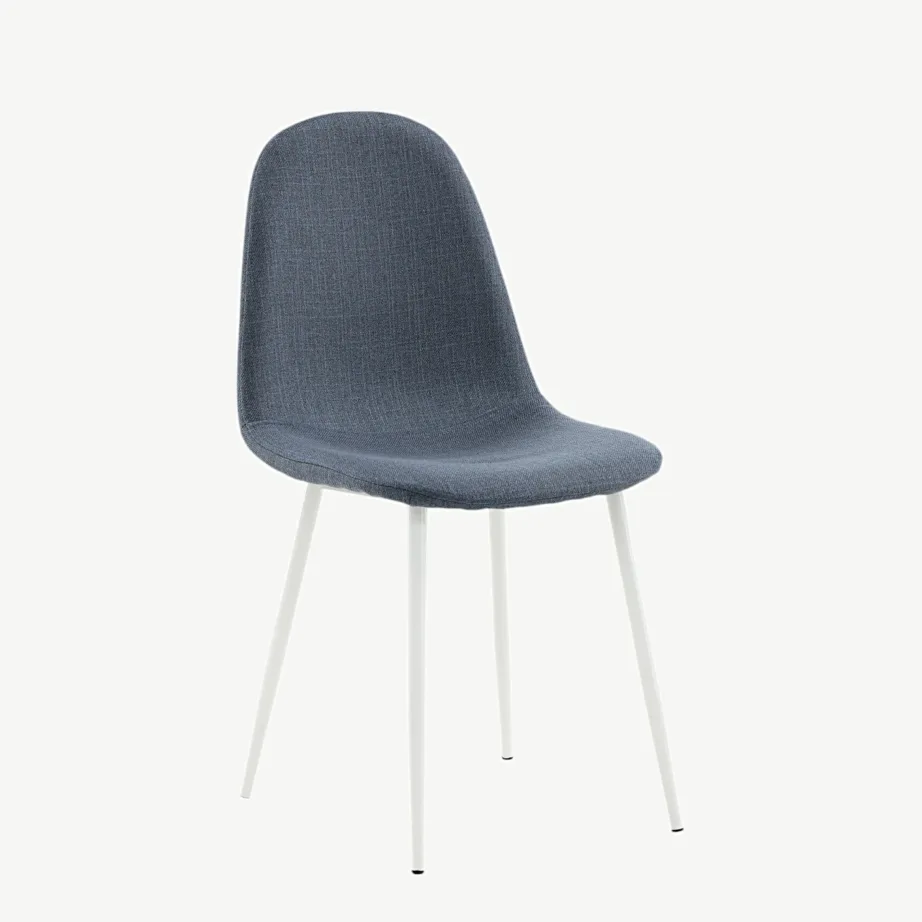 Sinine polsterdatud söögitool Polar valgete terasjalgadega, 19902-077 – 3