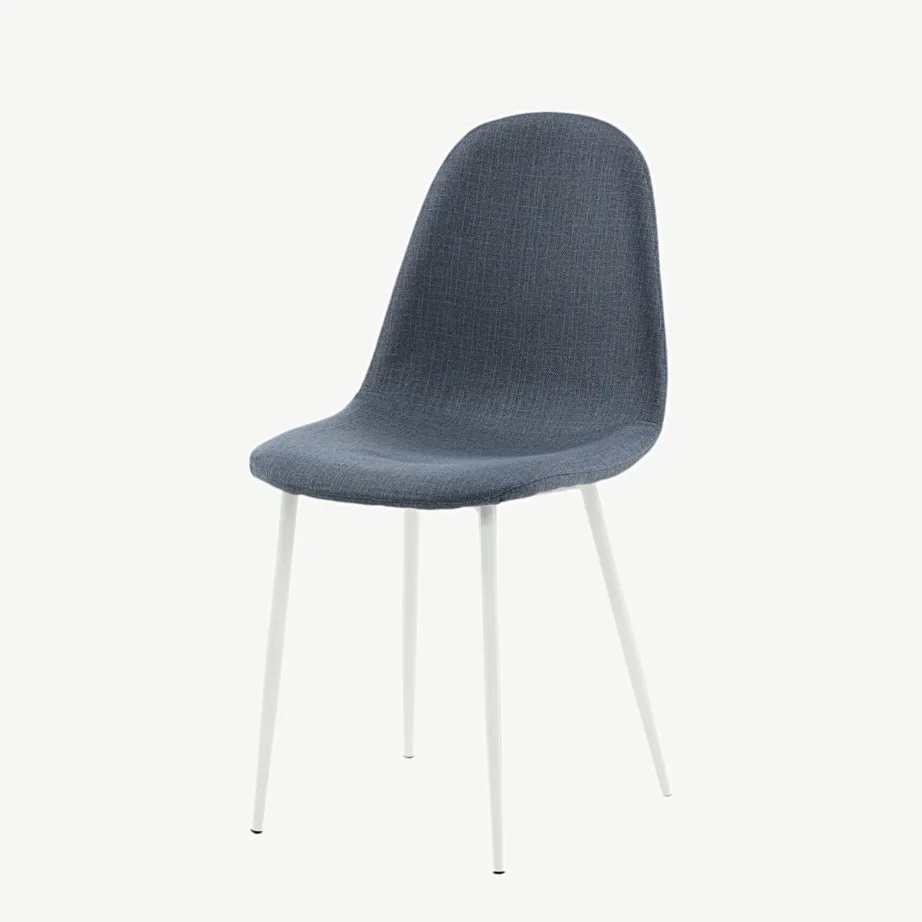 Sinine polsterdatud söögitool Polar valgete terasjalgadega, 19902-077 – 5