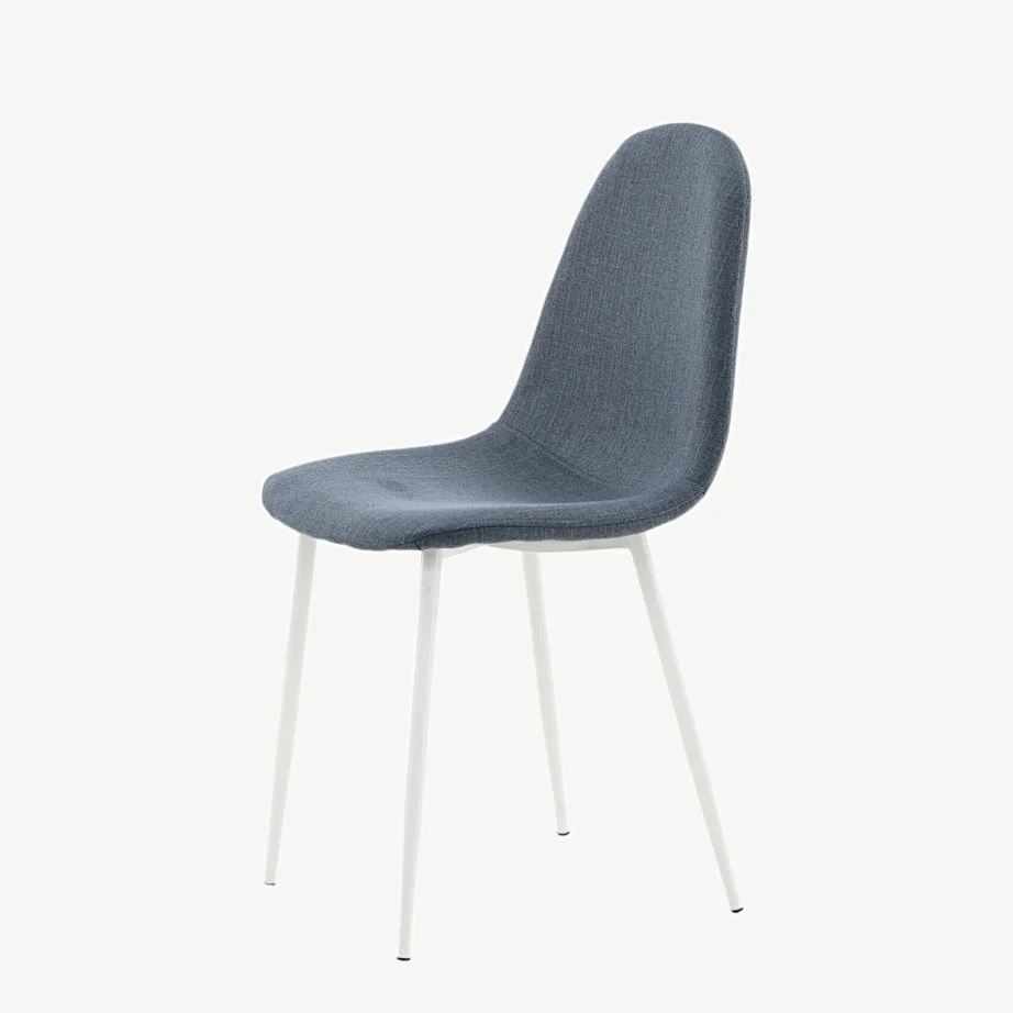 Sinine polsterdatud söögitool Polar valgete terasjalgadega, 19902-077 – 6