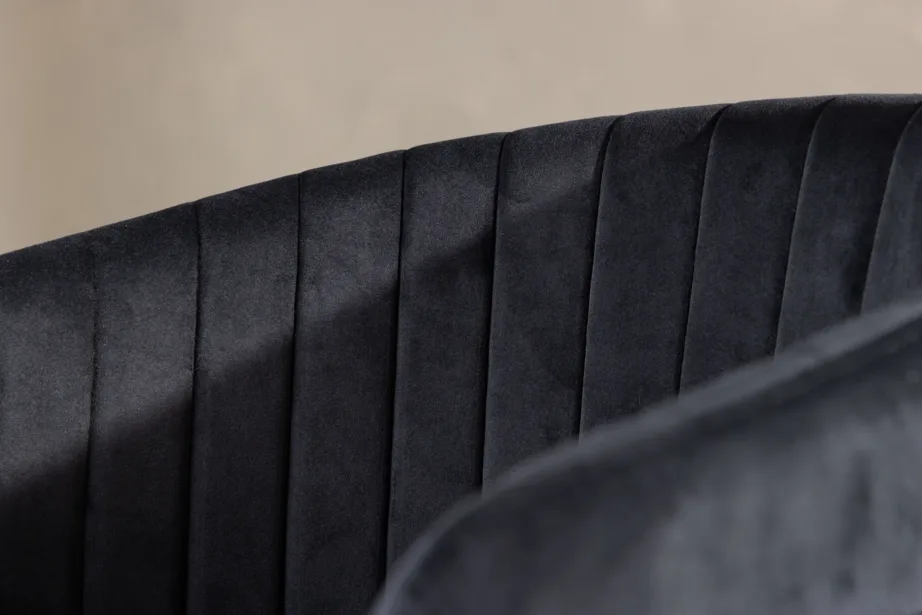 Mustast sametist söögitool Selma mustade metalljalgadega, 19902-360 – 10