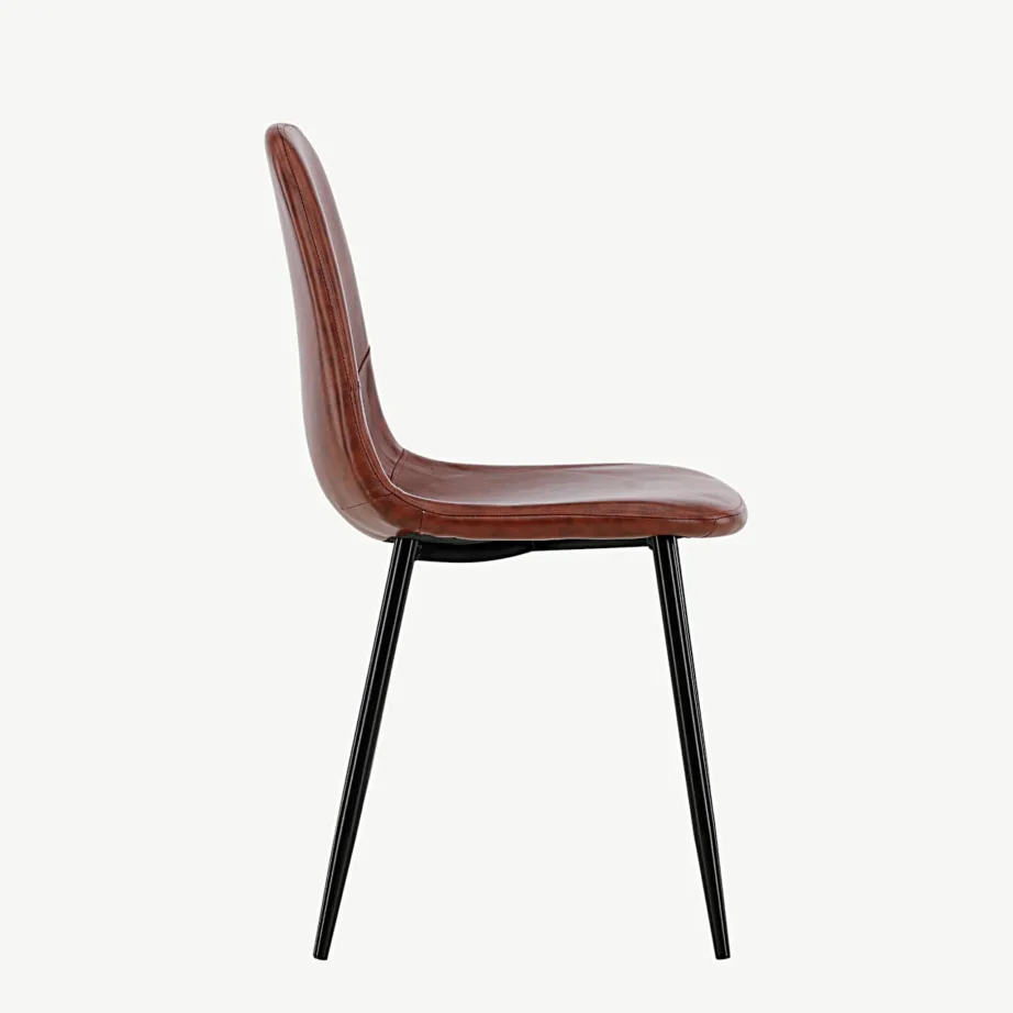 Polar pruunist kunstnahast söögitool, mustade metalljalgadega, 19902-438 – 2