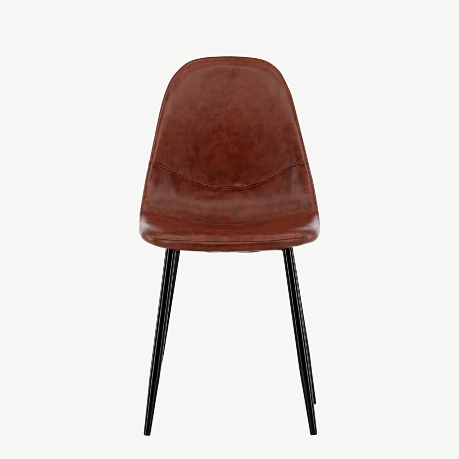 Polar pruunist kunstnahast söögitool, mustade metalljalgadega, 19902-438 – 4