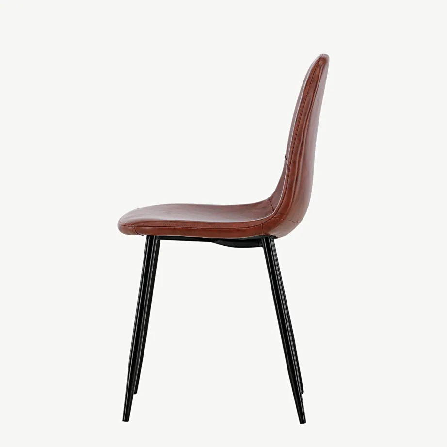 Polar pruunist kunstnahast söögitool, mustade metalljalgadega, 19902-438 – 7