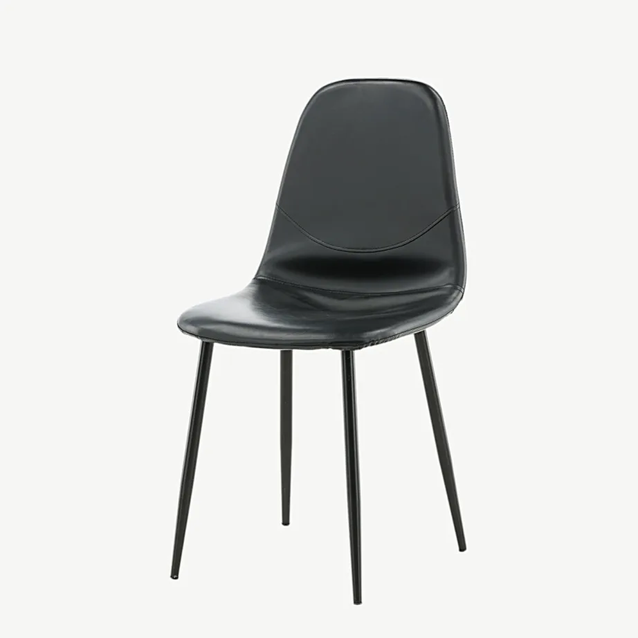 Polar söögitool mustast kunstnahast ja mustade metalljalgadega, 19902-458 – 5