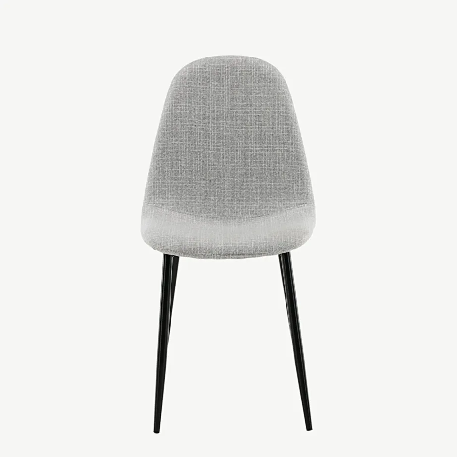 Polar sarja helehall polsterdatud söögitool mustade metalljalgadega, 19902-805 – 4