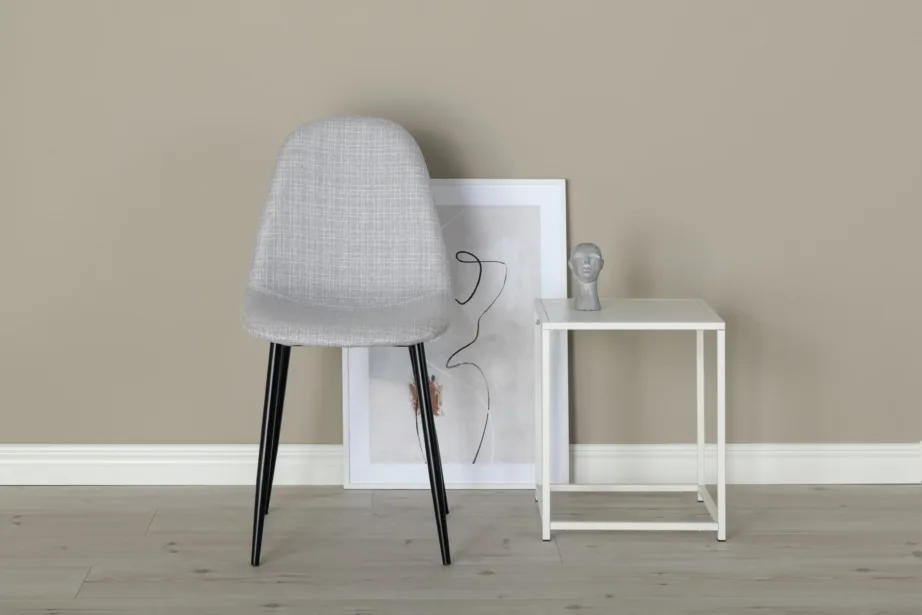 Polar sarja helehall polsterdatud söögitool mustade metalljalgadega, 19902-805 – 8