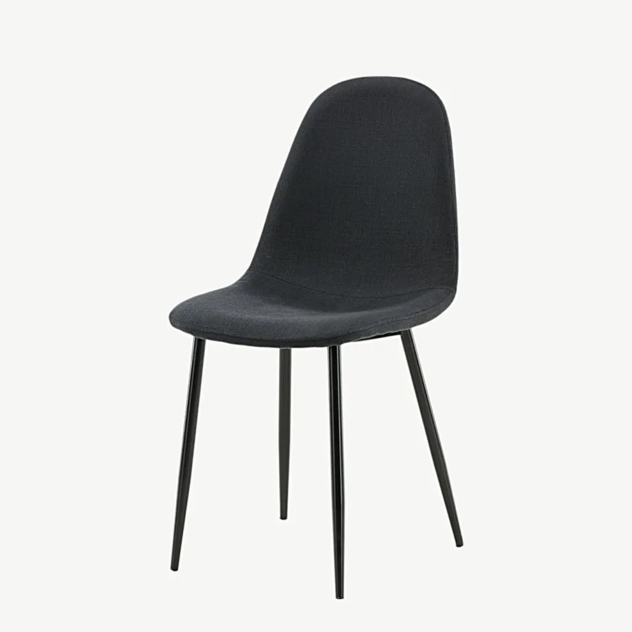 Polar musta polüesterkangaga söögitool, metalljalgadel, 19902-808 – 5