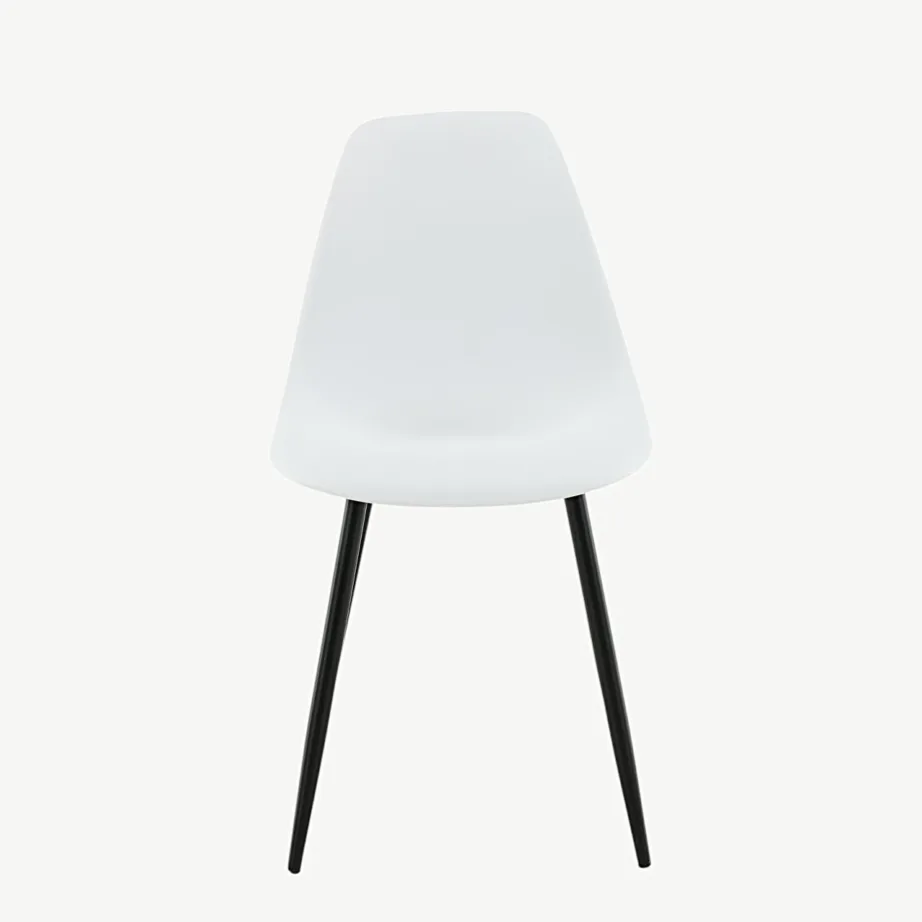 Polar valgest plastikust söögitool mustade metalljalgadega, 19902-810 – 4