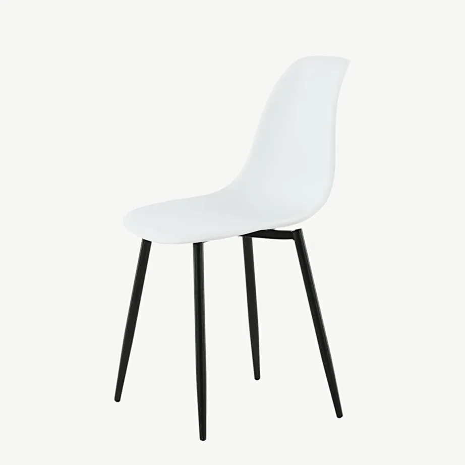 Polar valgest plastikust söögitool mustade metalljalgadega, 19902-810 – 6