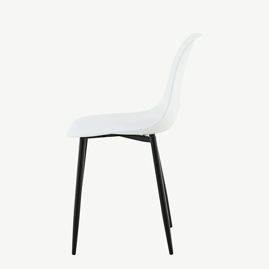 Polar valgest plastikust söögitool mustade metalljalgadega, 19902-810 – 7