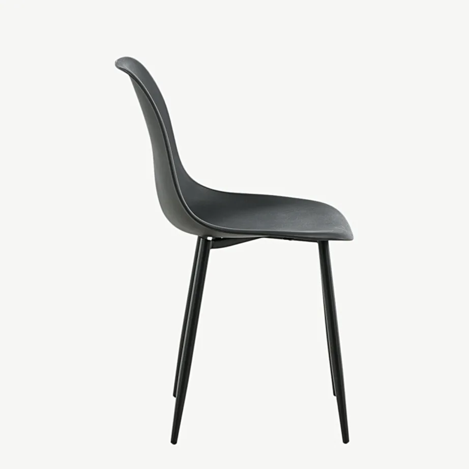 Polar must plastikust söögitool mustade terasjalgadega, 19902-818 – 2