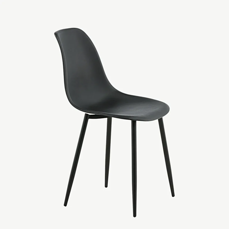 Polar must plastikust söögitool mustade terasjalgadega, 19902-818 – 3