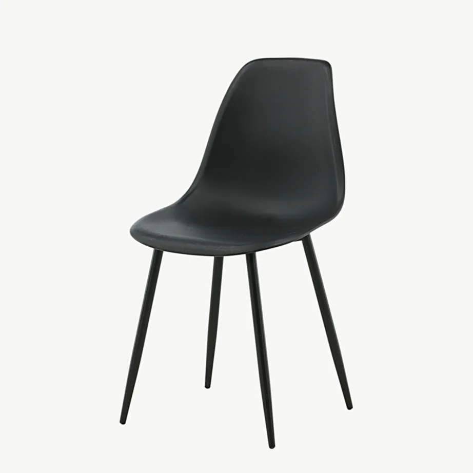 Polar must plastikust söögitool mustade terasjalgadega, 19902-818 – 5