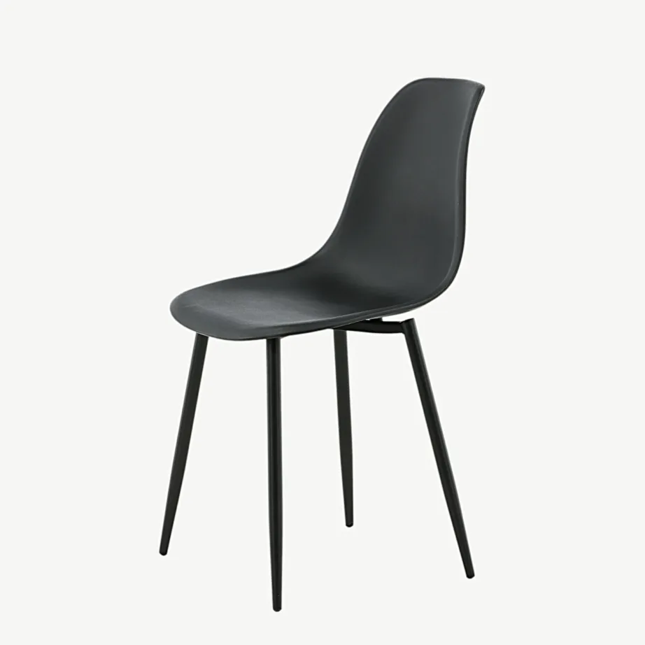 Polar must plastikust söögitool mustade terasjalgadega, 19902-818 – 6