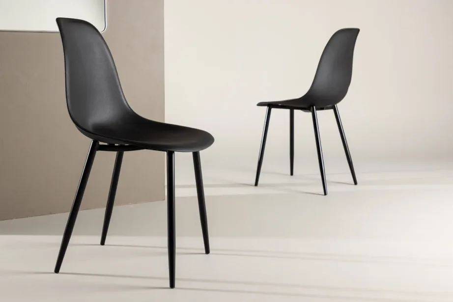 Polar must plastikust söögitool mustade terasjalgadega, 19902-818 – 8