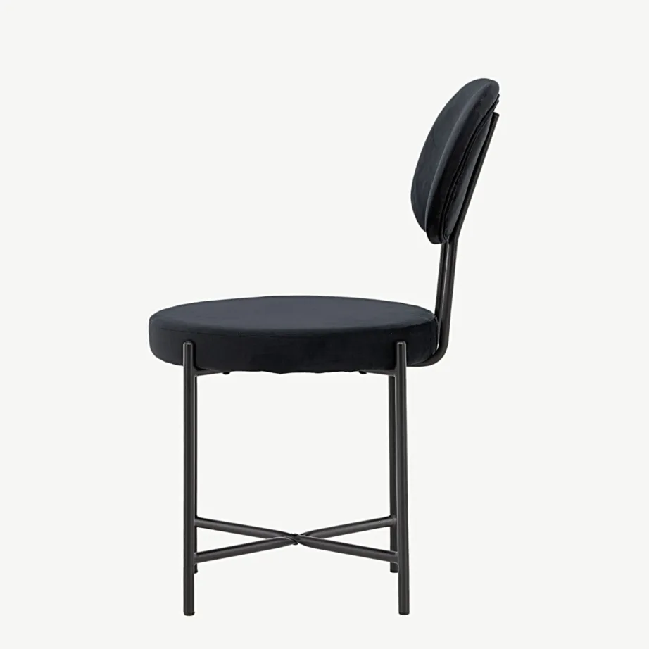 Mustast sametist söögitool Stella terasraamiga, 19903-877 – 7