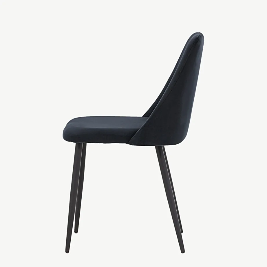 Mustast velvetkangast söögitool Night, terasjalgadega, 19905-408 – 7