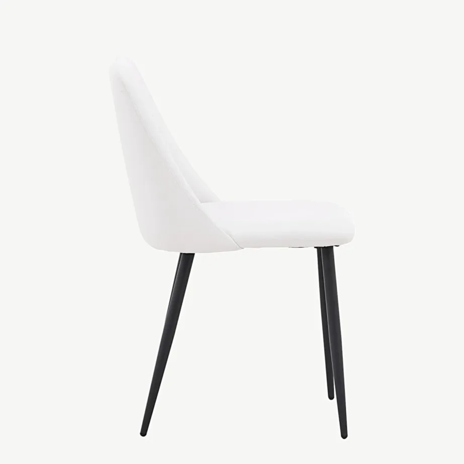 Valge kunstnahast söögitool Night mustade terasjalgadega, 19905-458 – 2