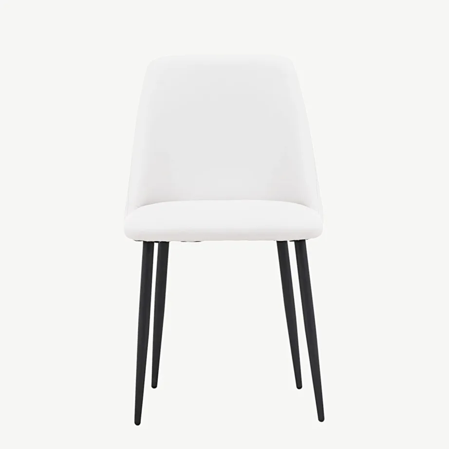 Valge kunstnahast söögitool Night mustade terasjalgadega, 19905-458 – 4