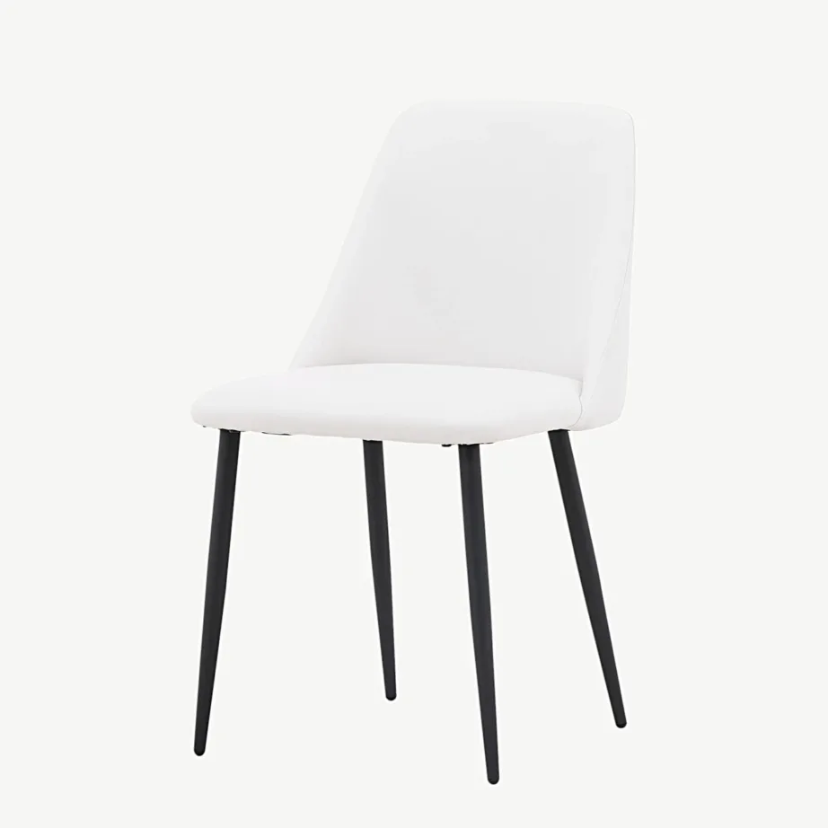 Valge kunstnahast söögitool Night mustade terasjalgadega, 19905-458 – 5