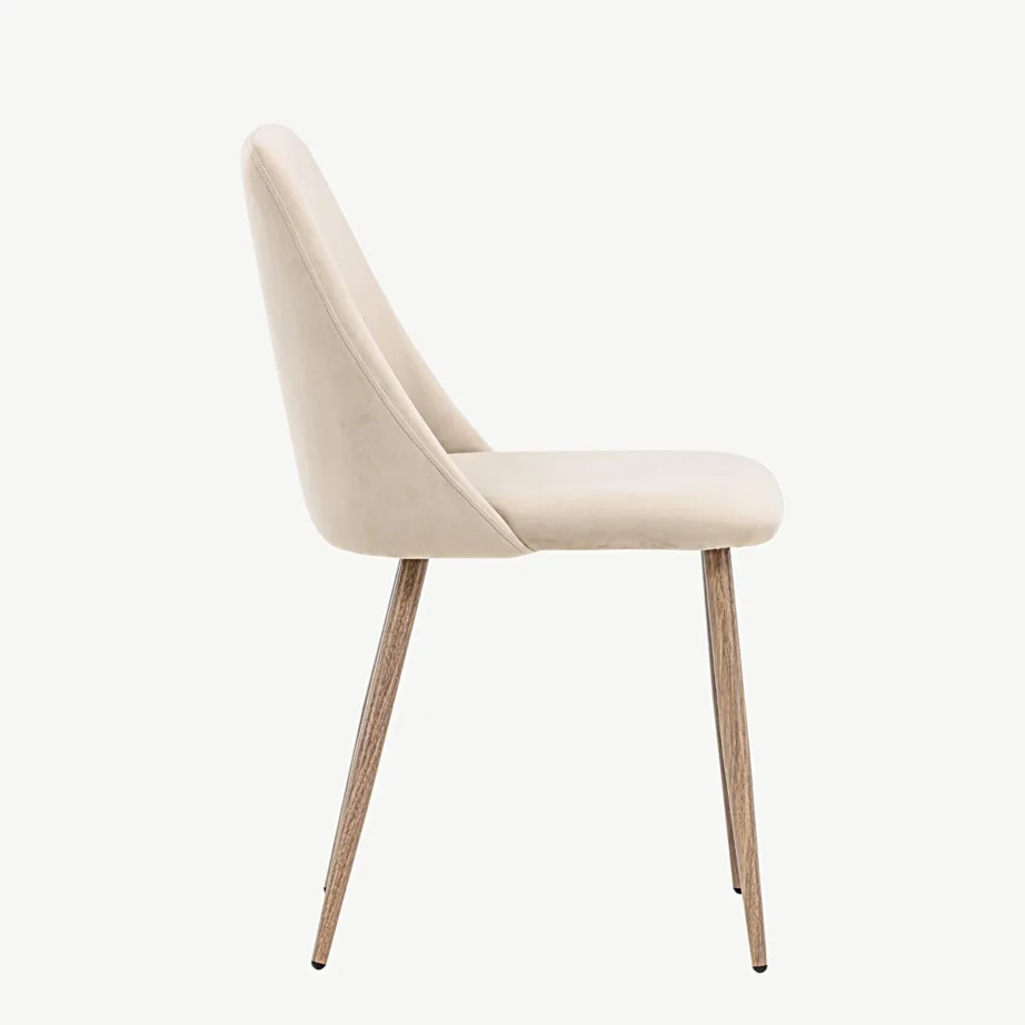 Pehme velvetkattega pruuni värvi söögitool Night pähklivärvi terasjalgadel, 19905-877 – 2